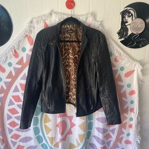 Kenna-t, large, black leather jacket.